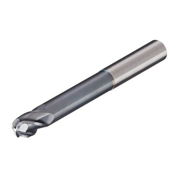 18.00mm Length of Cut Uncoated BLRM-100-4 Number of Flutes: 4 10.00mm Milling Dia Micro 100 Ball End Mill BLRM 